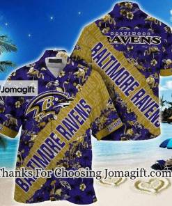 [Personalized] NFL Baltimore Ravens Purple Gold Hawaiian Shirt V2 Gift