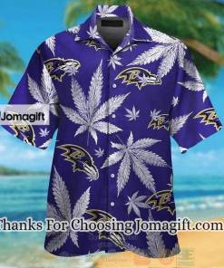 [Personalized] NFL Baltimore Ravens Purple Weed Hawaiian Shirt Gift