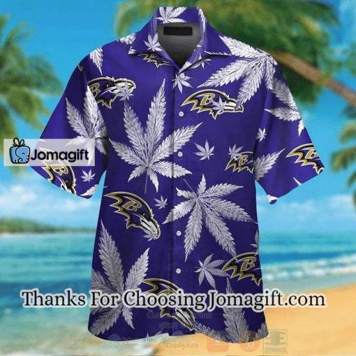 [Personalized] NFL Baltimore Ravens Purple Weed Hawaiian Shirt Gift