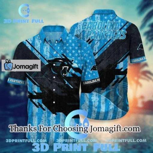 [Personalized] NFL Carolina Panthers Blue Black Hawaiian Shirt V2 Gift