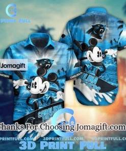 NFL Carolina Panthers Mickey Mouse Blue Hawaiian Shirt Aloha Shirt