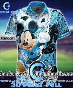[Personalized] NFL Carolina Panthers Mickey Mouse Blue Hawaiian Shirt V2 Gift