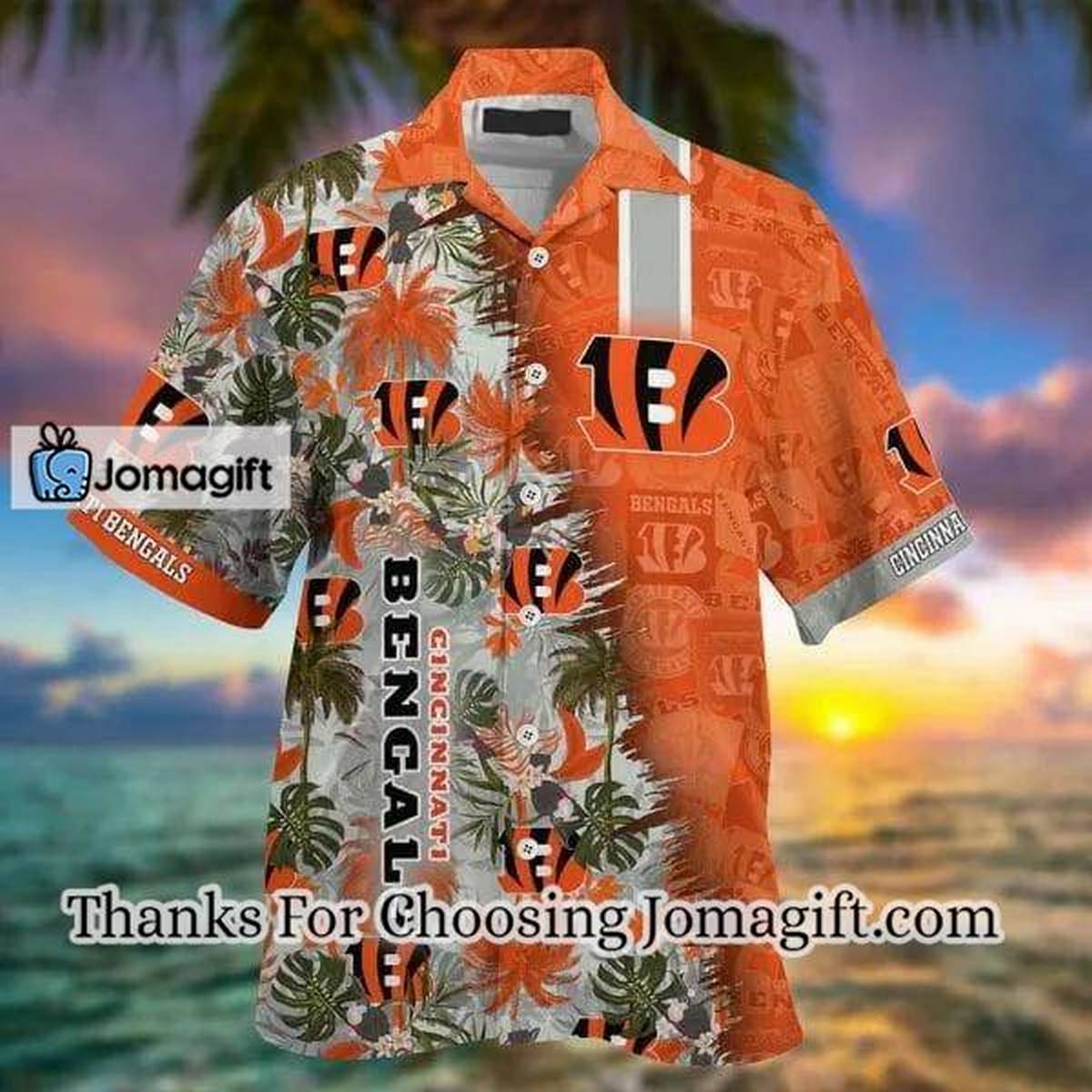 NFL Cincinnati Bengals Orange Green Hawaiian Shirt Aloha Shirt 2