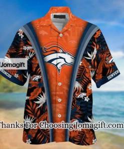 [Amazing] NFL Denver Broncos Orange Navy Blue Hawaiian Shirt Gift