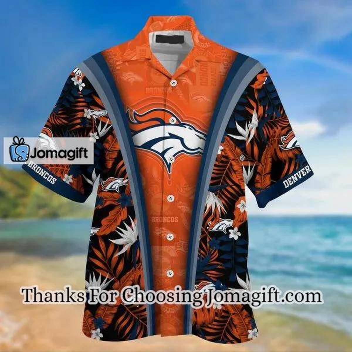 NFL Denver Broncos Orange Navy Blue Hawaiian Shirt V2 Aloha Shirt 2