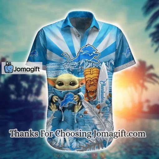 [Amazing] NFL Detroit Lions Baby Yoda Blue Hawaiian Shirt Gift