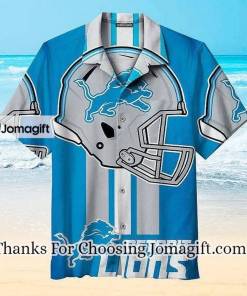 NFL Detroit Lions Blue Silver Helmet Hawaiian Shirt Aloha Shirt