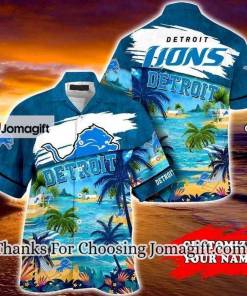 NFL Detroit Lions Custom Name Coconut Beach Hawaiian Shirt Aloha Shirt 1