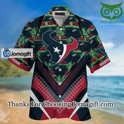 [Personalized] NFL Houston Texans Blue Red Hawaiian Shirt V2 Gift