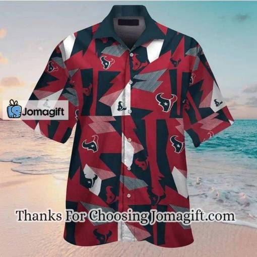 [Personalized] NFL Houston Texans Blue Red Hawaiian Shirt V3 Gift
