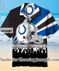 [Personalized] NFL Indianapolis Colts Black Blue Helmet Hawaiian Shirt Gift