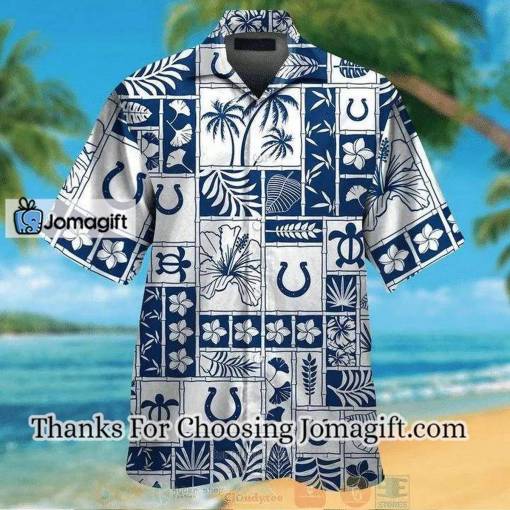 [Personalized] NFL Indianapolis Colts White Blue Hawaiian Shirt Gift
