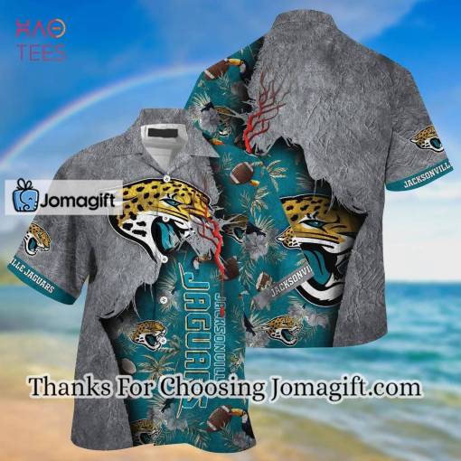 [Personalized] NFL Jacksonville Jaguars Grey Teal Hawaiian Shirt Gift