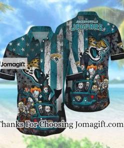 [Personalized] NFL Jacksonville Jaguars Halloween America Flag Hawaiian Shirt Gift