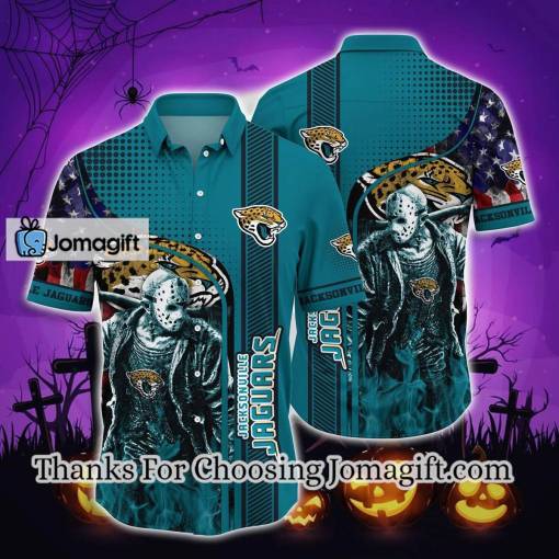 [Personalized] NFL Jacksonville Jaguars Halloween Jason Voorhees Hawaiian Shirt Gift