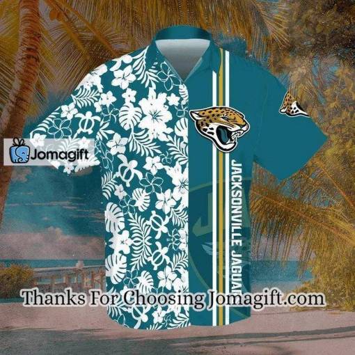[Personalized] NFL Jacksonville Jaguars Teal Flower Hawaiian Shirt Gift