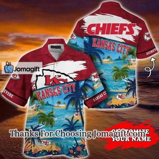 [Personalized] NFL Kansas City Chiefs Custom Name Coconut Beach Hawaiian Shirt Gift