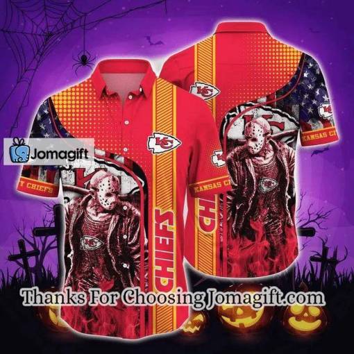 [Personalized] NFL Kansas City Chiefs Jason Voorhees Halloween Hawaiian Shirt Gift