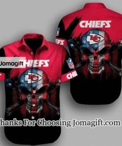 [Personalized] NFL Kansas City Chiefs Red Skull Hawaiian Shirt Gift