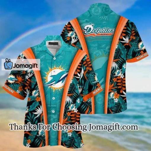 [Amazing] NFL Miami Dolphins Aqua Black Hawaiian Shirt Gift