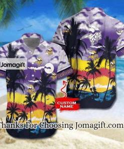 [Personalized] NFL Minnesota Vikings Custom Name Coconut Purple Hawaiian Shirt V2 Gift