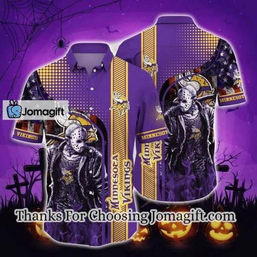 [Personalized] NFL Minnesota Vikings Horror Halloween Night Hawaiian Shirt Gift