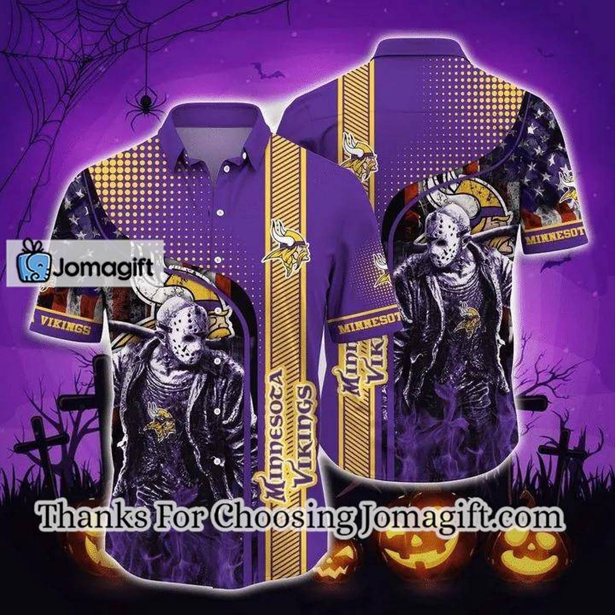NFL Minnesota Vikings Horror Halloween Night Hawaiian Shirt Aloha Shirt