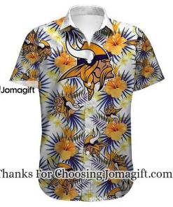 [Amazing] NFL Minnesota Vikings Tropical Flower Gift For Fans Hawaiian Shirt Gift