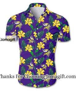 [Personalized] NFL Minnesota Vikings Tropical Flower Summer Hawaiian Shirt Gift