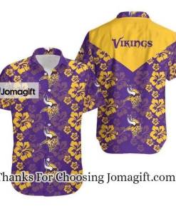 NFL Minnesota Vikings Yellow Flower Purple Hawaiian Shirt Aloha Shirt
