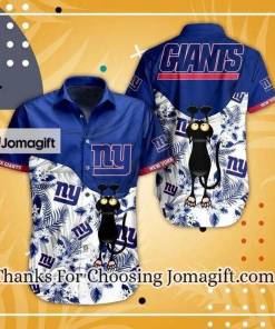 [Amazing] NFL New York Giants Black Cat Navy Blue Hawaiian Shirt Gift