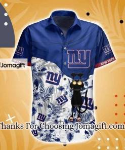 [Amazing] NFL New York Giants Black Cat Navy Blue Hawaiian Shirt Gift