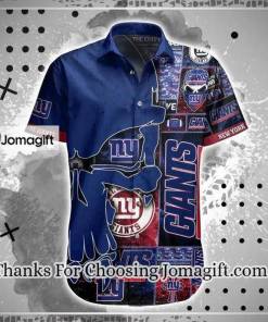 [Amazing] NFL New York Giants Punisher Skull Navy Blue Hawaiian Shirt Gift