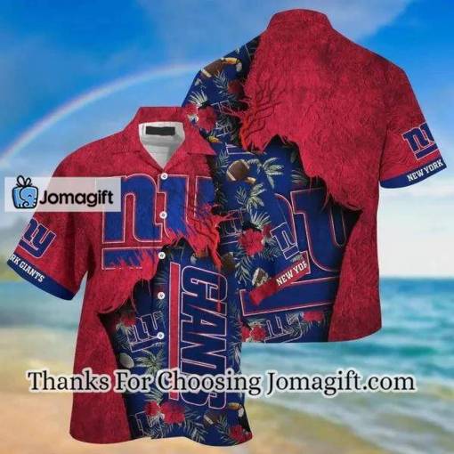 [Amazing] NFL New York Giants Red Navy Blue Hawaiian Shirt Gift