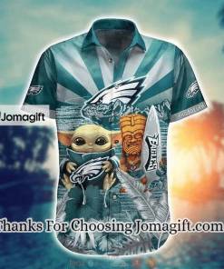 [Personalized] NFL Philadelphia Eagles Baby Yoda Hawaiian Shirt Gift