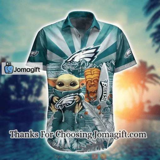 [Personalized] NFL Philadelphia Eagles Baby Yoda Hawaiian Shirt Gift