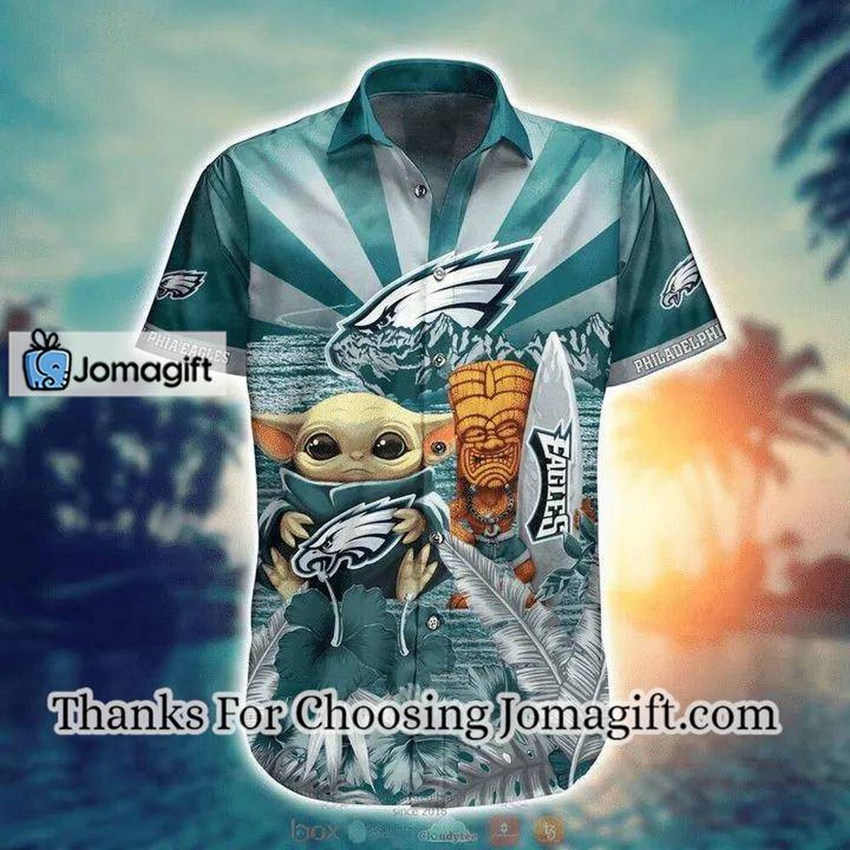 NFL Philadelphia Eagles Baby Yoda Hawaiian Shirt Aloha Shirt