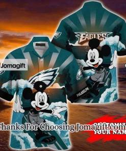 [Personalized] NFL Philadelphia Eagles Custom Name Mickey Mouse Hawaiian Shirt Gift