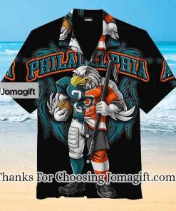 NFL Philadelphia Eagles Mascot Black Hawaiian Shirt Aloha Shirt