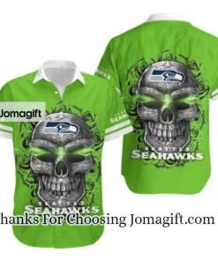 [Personalized] NFL Seattle Seahawks Green Skull Hawaiian Shirt Gift