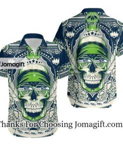 [Personalized] NFL Seattle Seahawks Green Skull Hawaiian Shirt V2 Gift