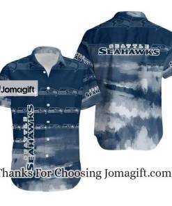 [Personalized] NFL Seattle Seahawks Navy Blue Hawaiian Shirt Gift