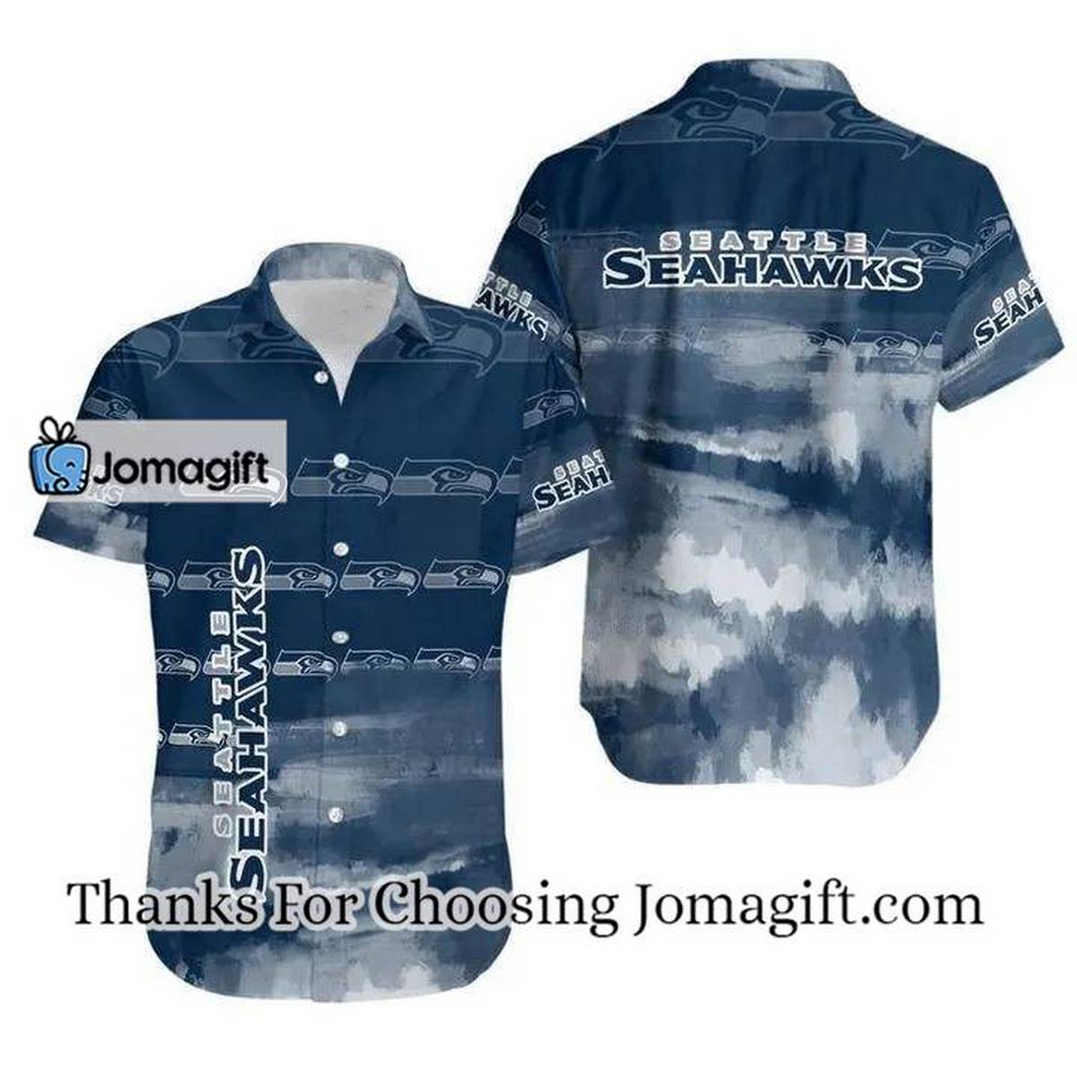 NFL Seattle Seahawks Navy Blue Hawaiian Shirt Aloha Shirt