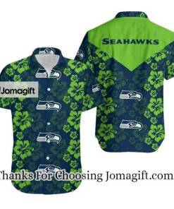 [Personalized] NFL Seattle Seahawks Navy Green Hawaiian Shirt Gift