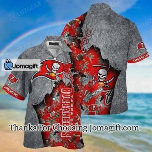 [Personalized] NFL Tampa Bay Buccaneers Red Grey Hawaiian Shirt V3 Gift