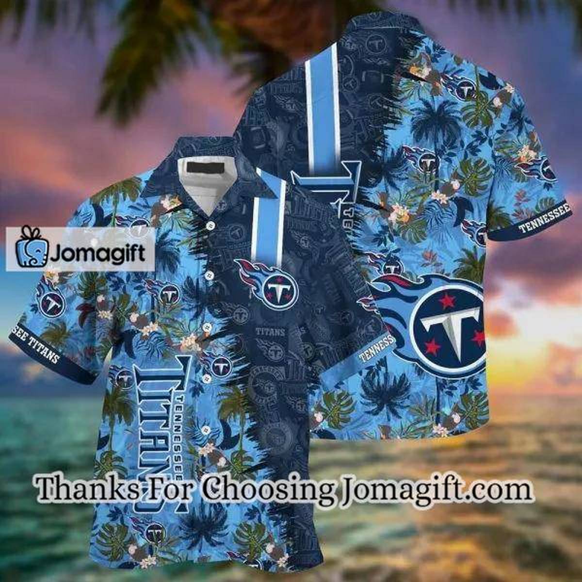 NFL Tennessee Titans Flowers Navy Blue Hawaiian Shirt V3 Aloha Shirt 1