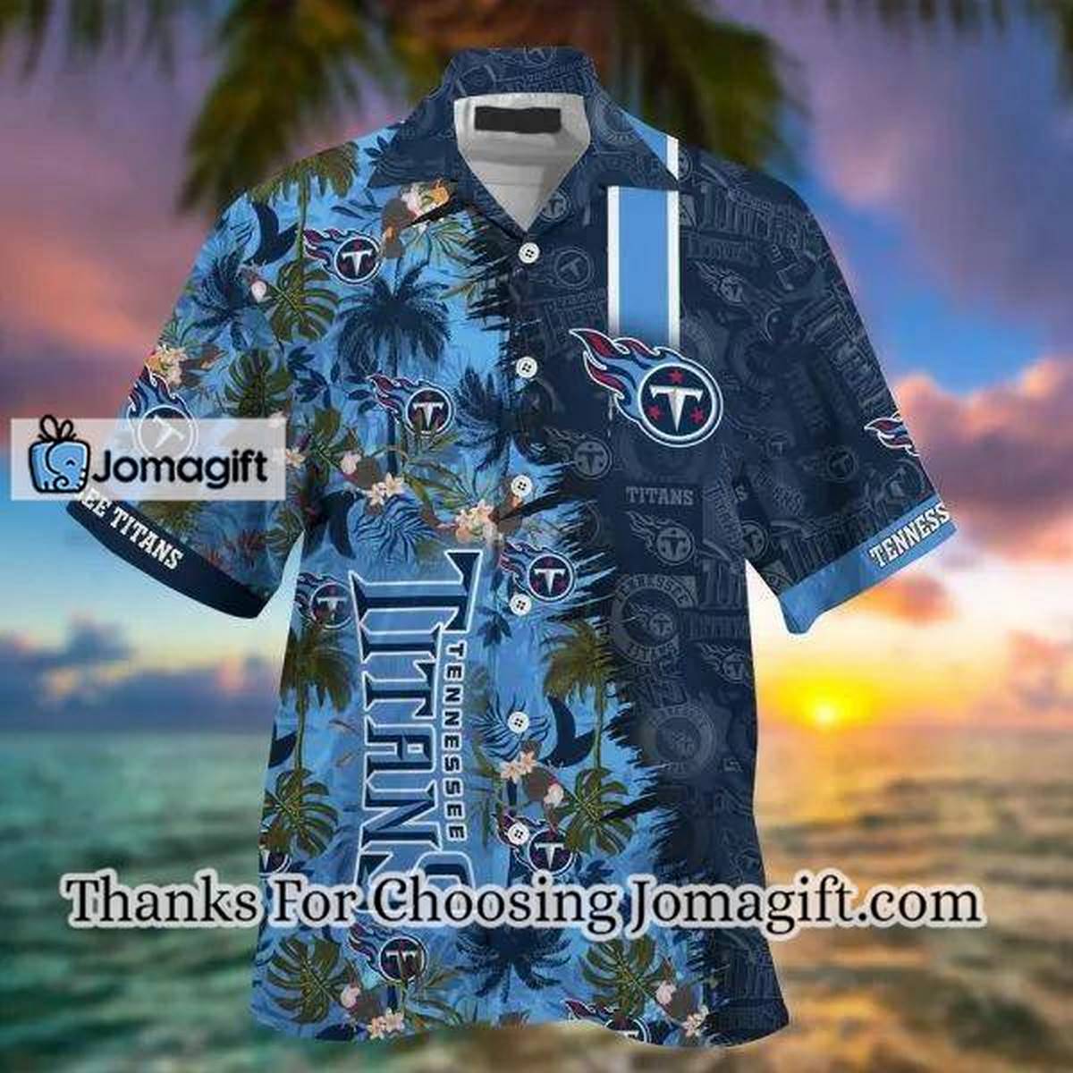 NFL Tennessee Titans Flowers Navy Blue Hawaiian Shirt V3 Aloha Shirt 2