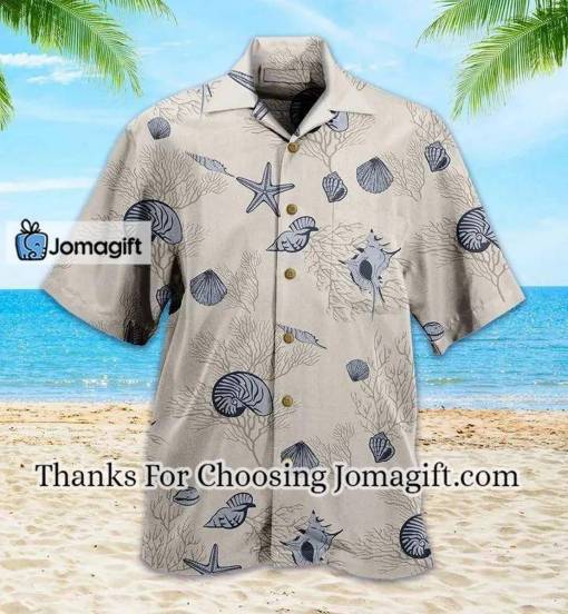 [Amazing] Ocean Seashell Coral Beige Hawaiian Shirt 3D, Coral Hawaiian Shirt Gift