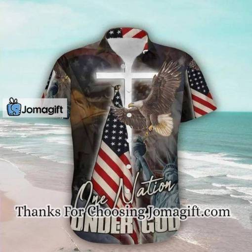 [Custom Name] One Nation Under God Hawaiian Shirt Gift