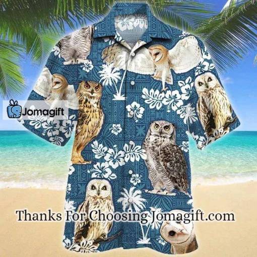 [Amazing] Owl Blue Tribal Pattern Hawaiian Shirt, Owl Hawaiian shirts, Owl Gift